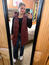 Vermont Hooded Vest in Burgundy