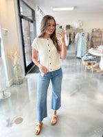 Willow Button Down Sweater in Cream