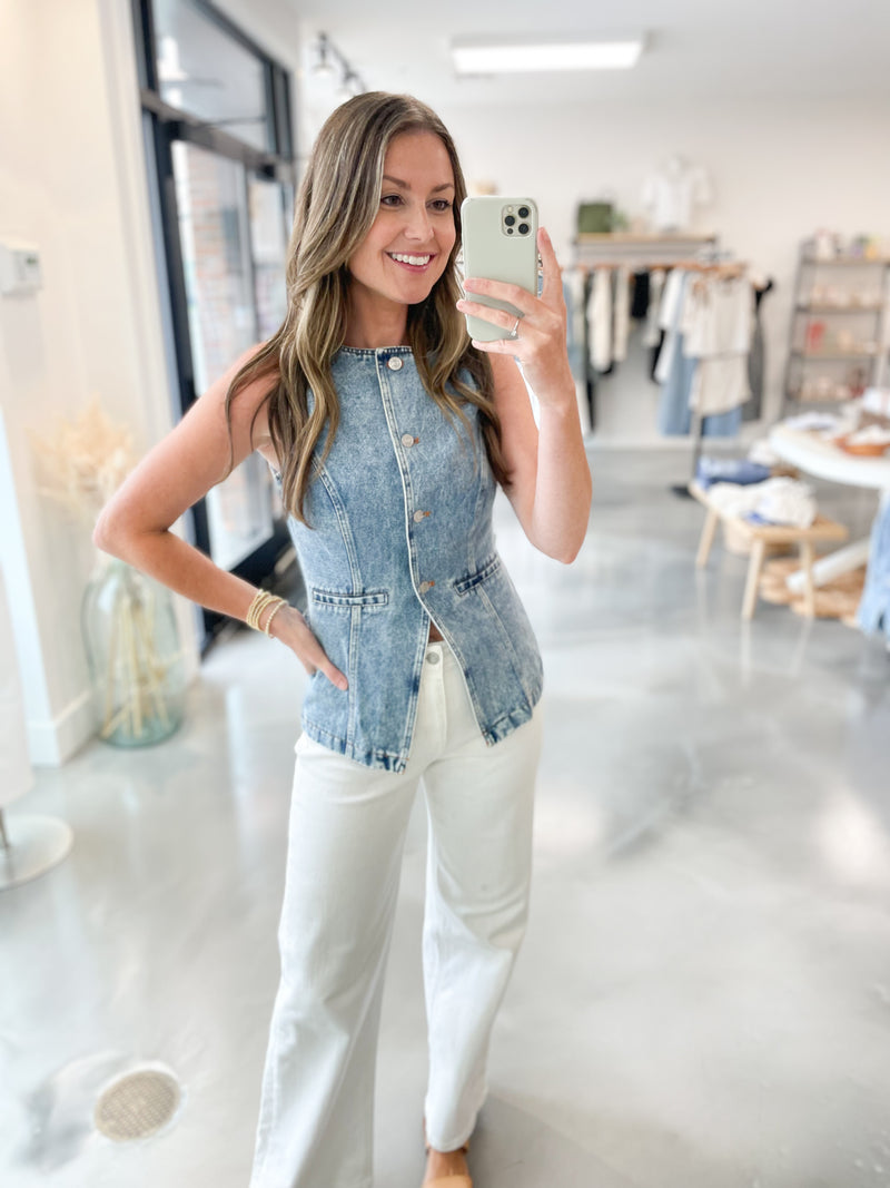 Dara Denim Vest & Short Set