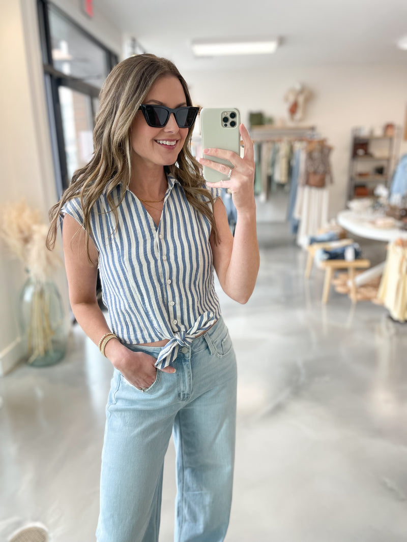 Vintage Stripe Top in Blue
