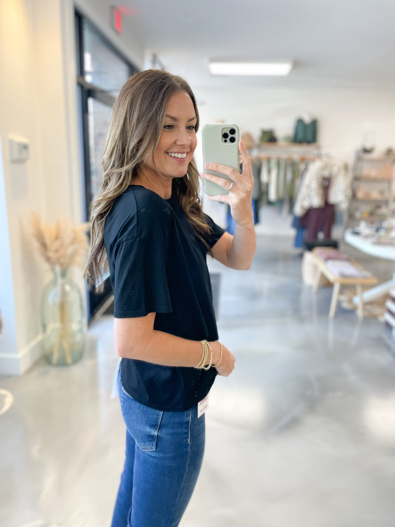 Jersey Crop Tee in Black