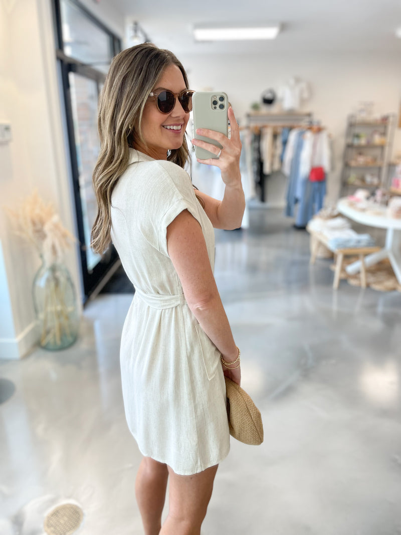 Roman Linen Button Down Dress
