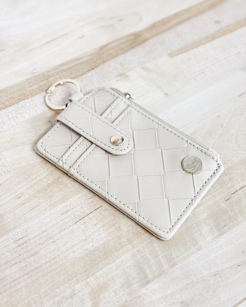 Woven Keychain Card Wallet Oat