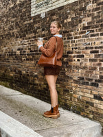Kyle Suede Skirt in Espresso