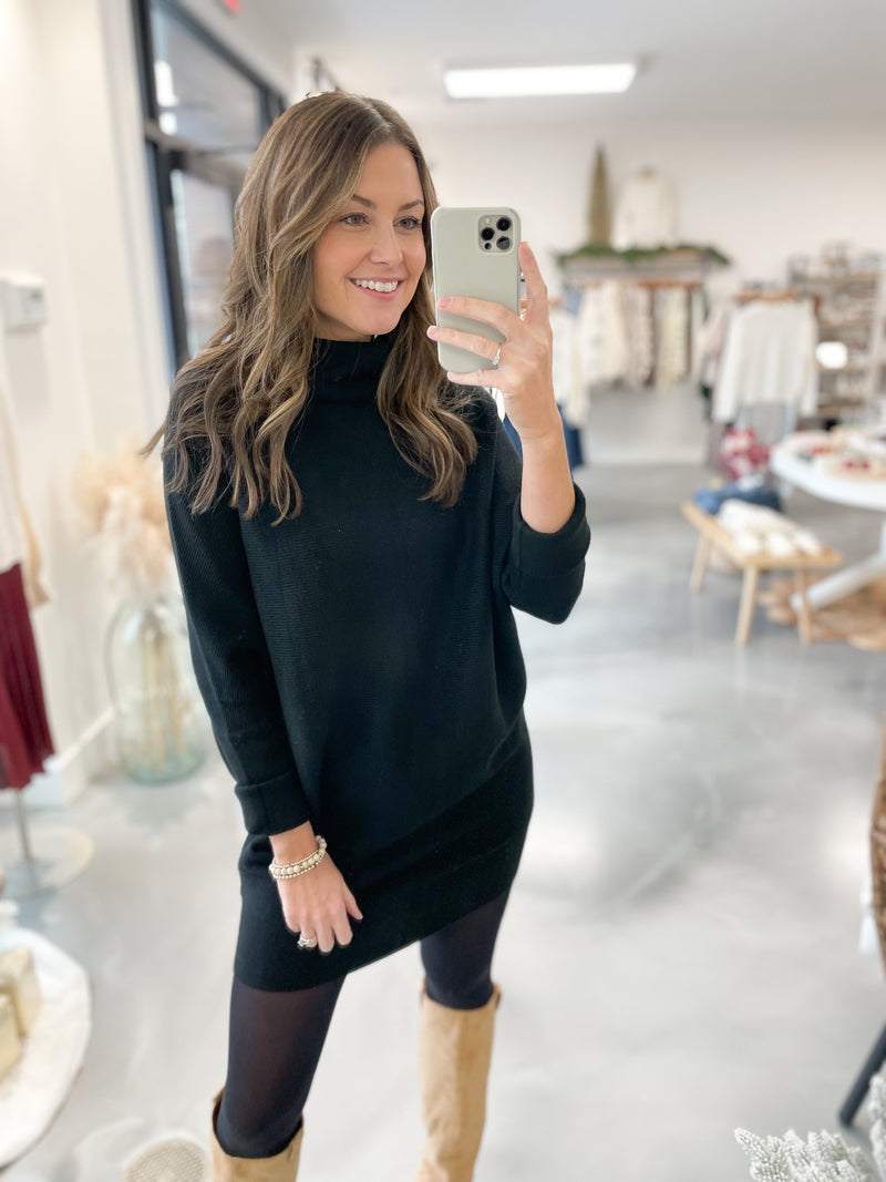 Sophia Sweater Dress in Black