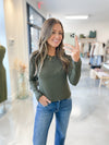 Softest Ribbed Henley in Forest