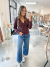 Harlow Wrap Sweater in Wine