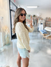 Beachy Stripe Sweater in Cream