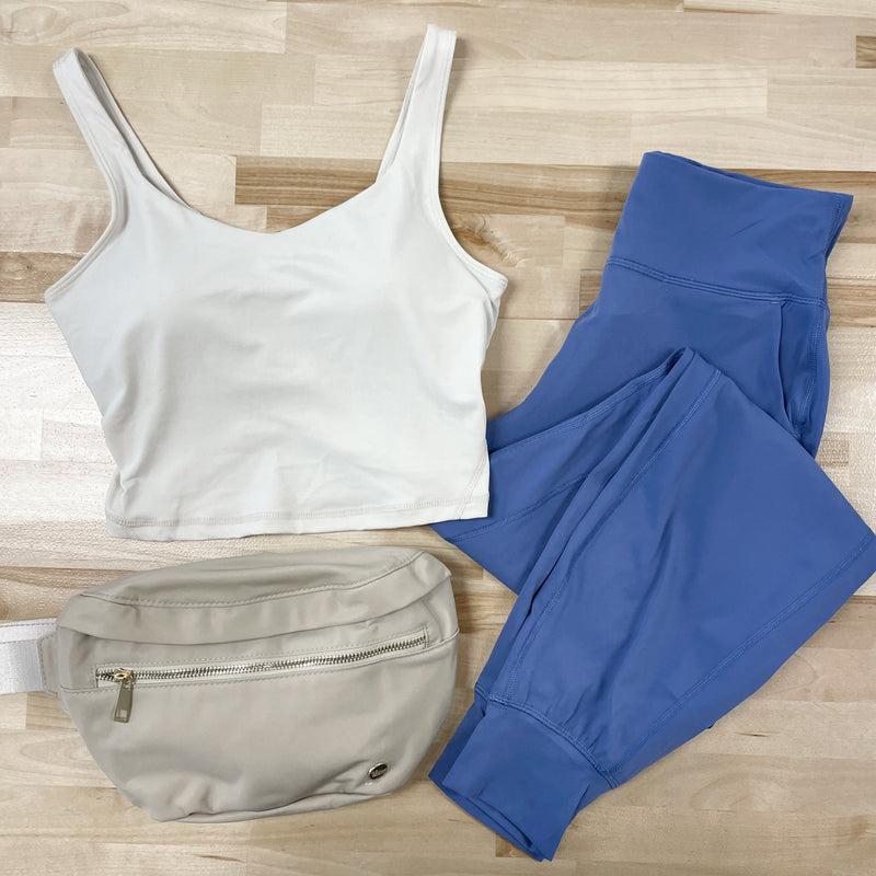 Bliss Butter Soft Crop Tank in Pearl