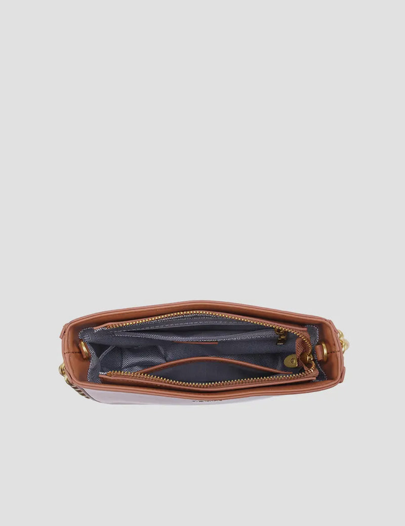 Zohra Chain Saddle Bag Brown