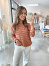 Beachy Stripe Sweater in Terracotta