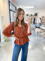 Rust Geo Blouse