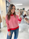 Red Striped Boyfriend Sweater