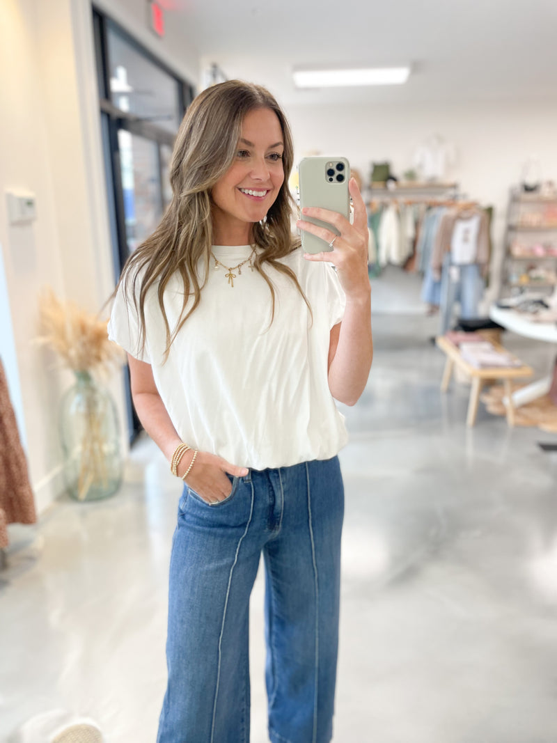 Anna Bubble Hem Shirt