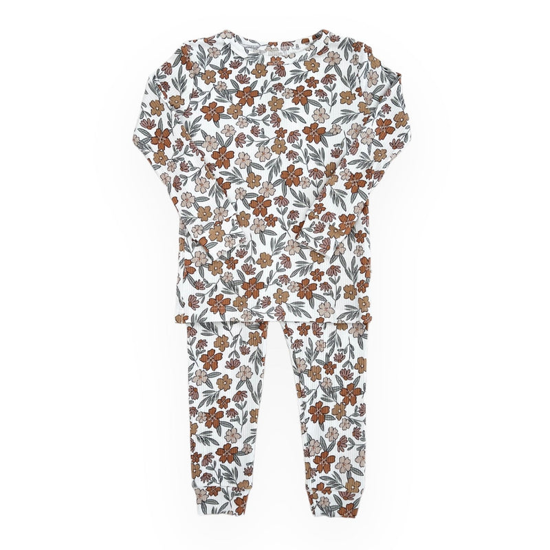 Ribbed Bamboo Clay Floral Pajamas