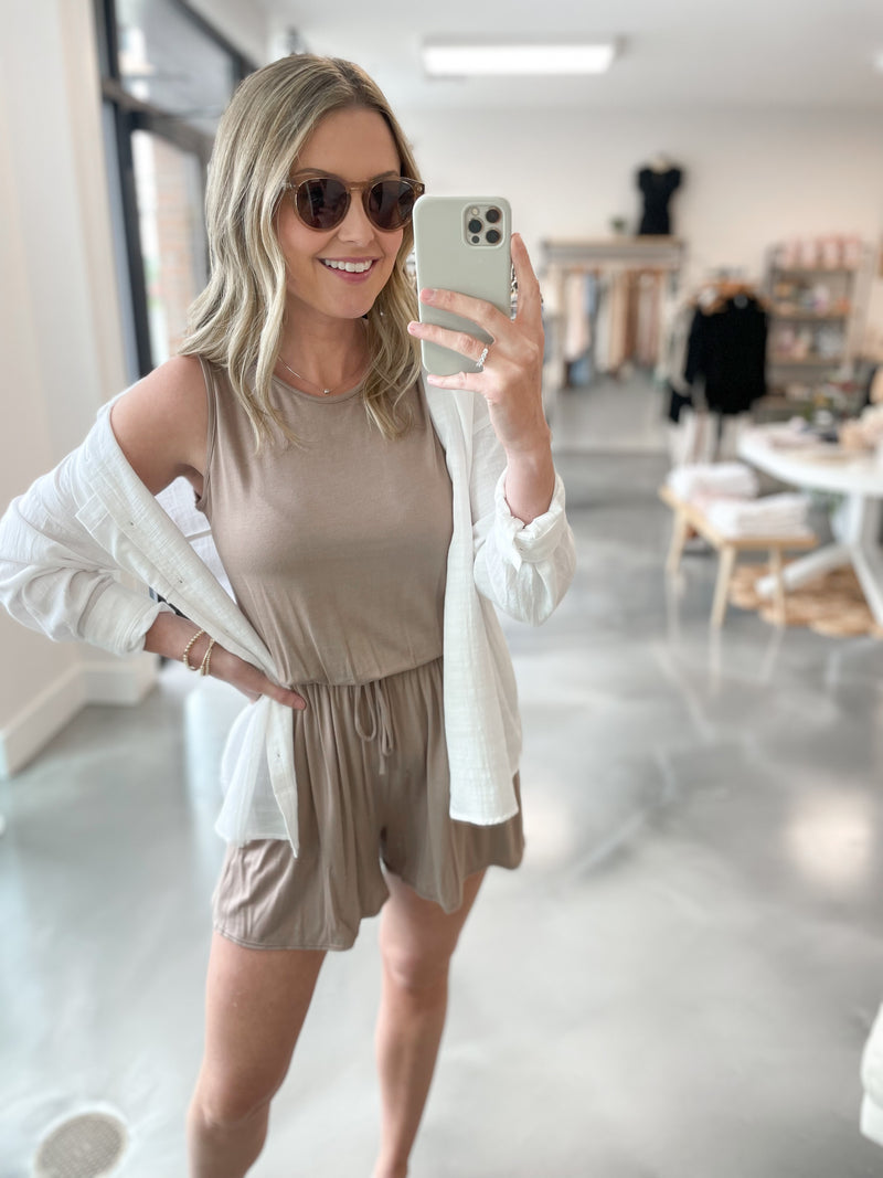 Bailey Romper in Mocha