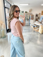 Vintage Stripe Top in Red