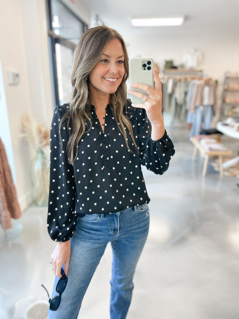 Libby Dottie Top in Black