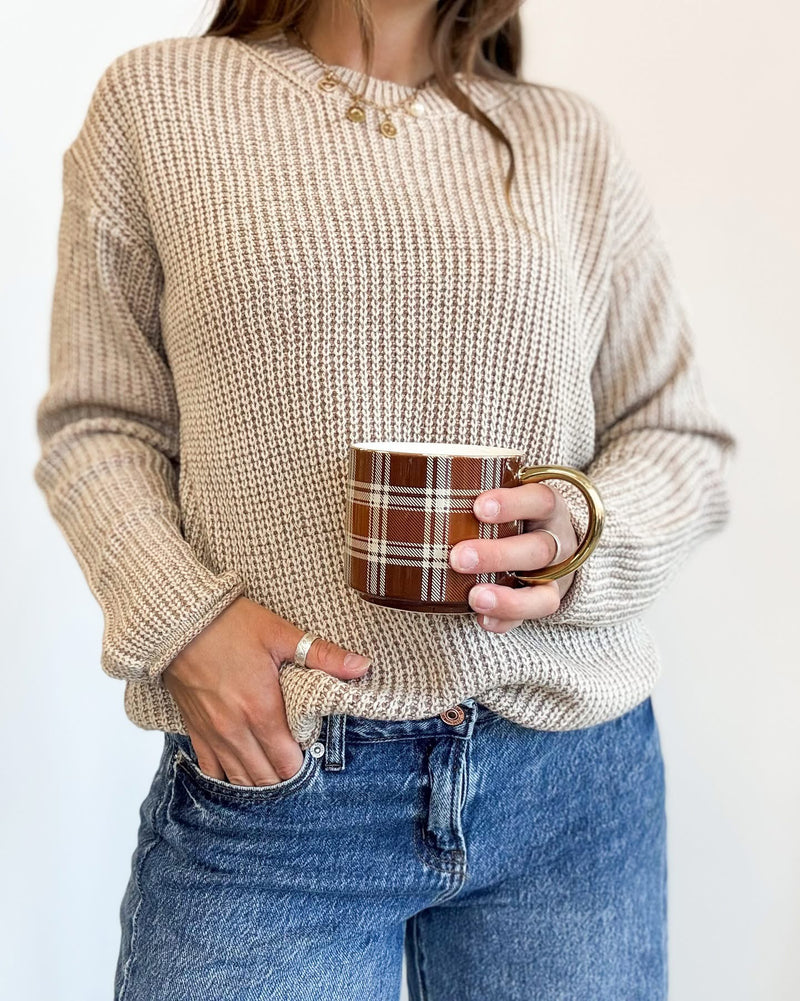 Brown Plaid Mug