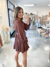 Mocha Dottie Mini Dress
