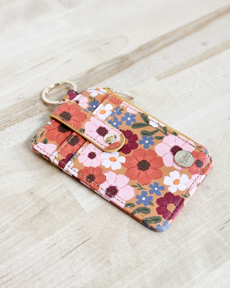 Mustard Floral Keychain Wallet