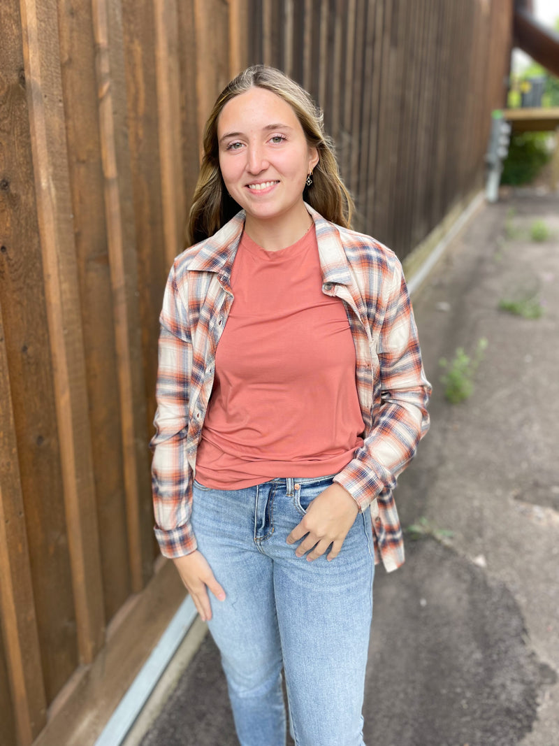 Bonfire Flannel in Caramel