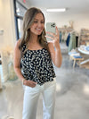 Eva Floral Tank Black