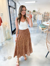 Morocco Floral Skirt in Camel