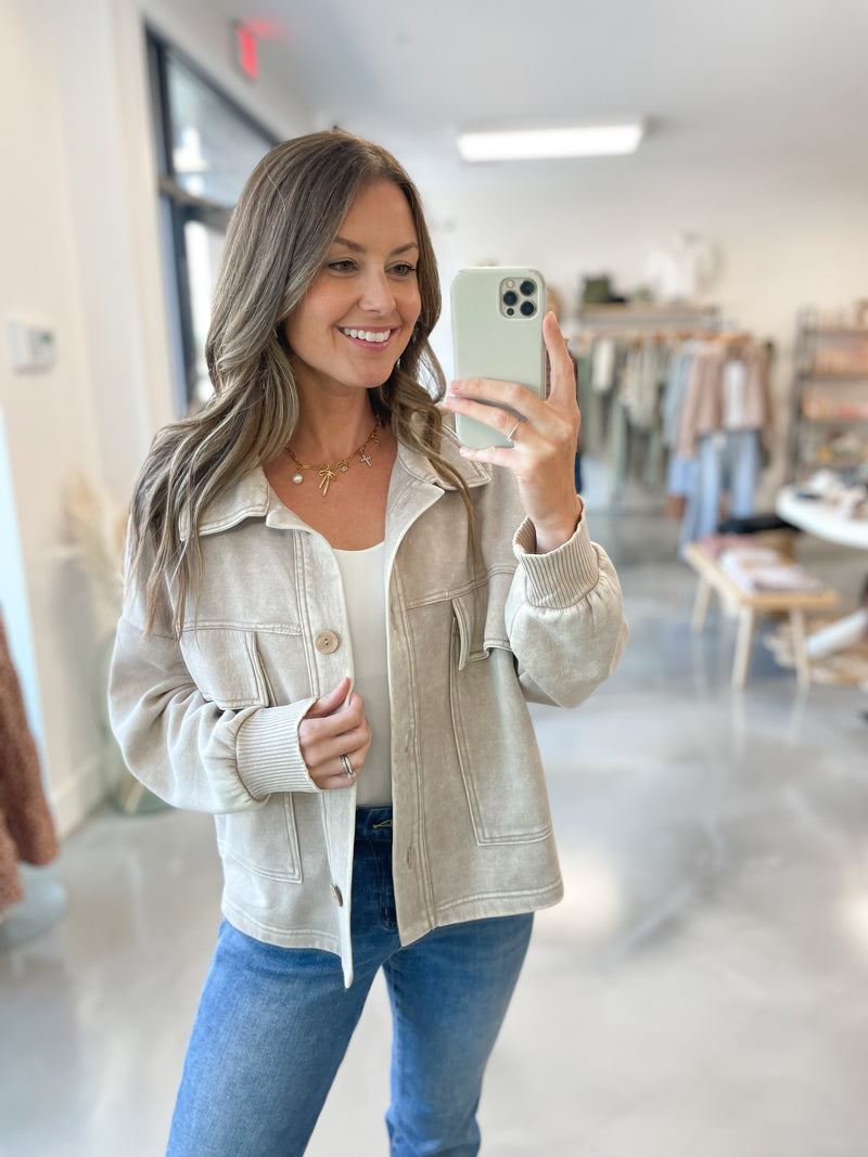 Aura Fleece Jacket in Ash Mocha