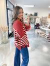 Audra Striped Sweater in Rust