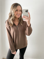 French Terry Pullover in Coffee