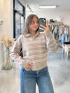 Varsity Stripe Polo Sweater