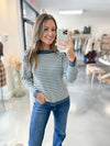 Tristan Stripe Sweater in Blue