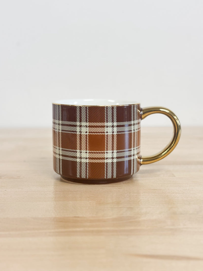 Brown Plaid Mug