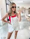 Tie Strap Overalls in White