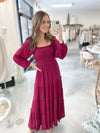 Elyse Dress in Merlot