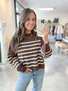 Sydney Striped Sweater in Brown