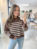 Sydney Striped Sweater in Brown