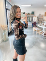 Onyx Floral Sheer Top