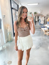 Braided Wrap Skort in White