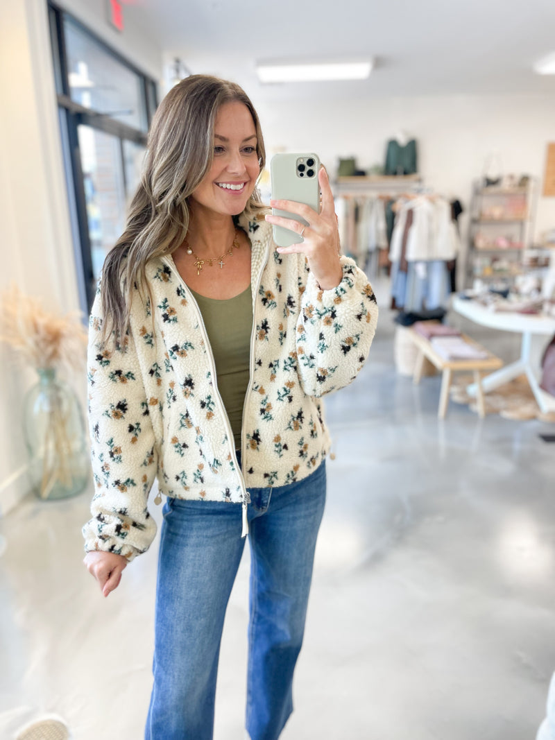 Floral Sherpa Jacket