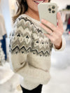 Fair Isle Shimmer Knit Sweater