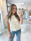 Willow Button Down Sweater in Cream