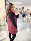 Vermont Hooded Vest in Burgundy