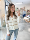 Kate Striped Cardigan Mocha