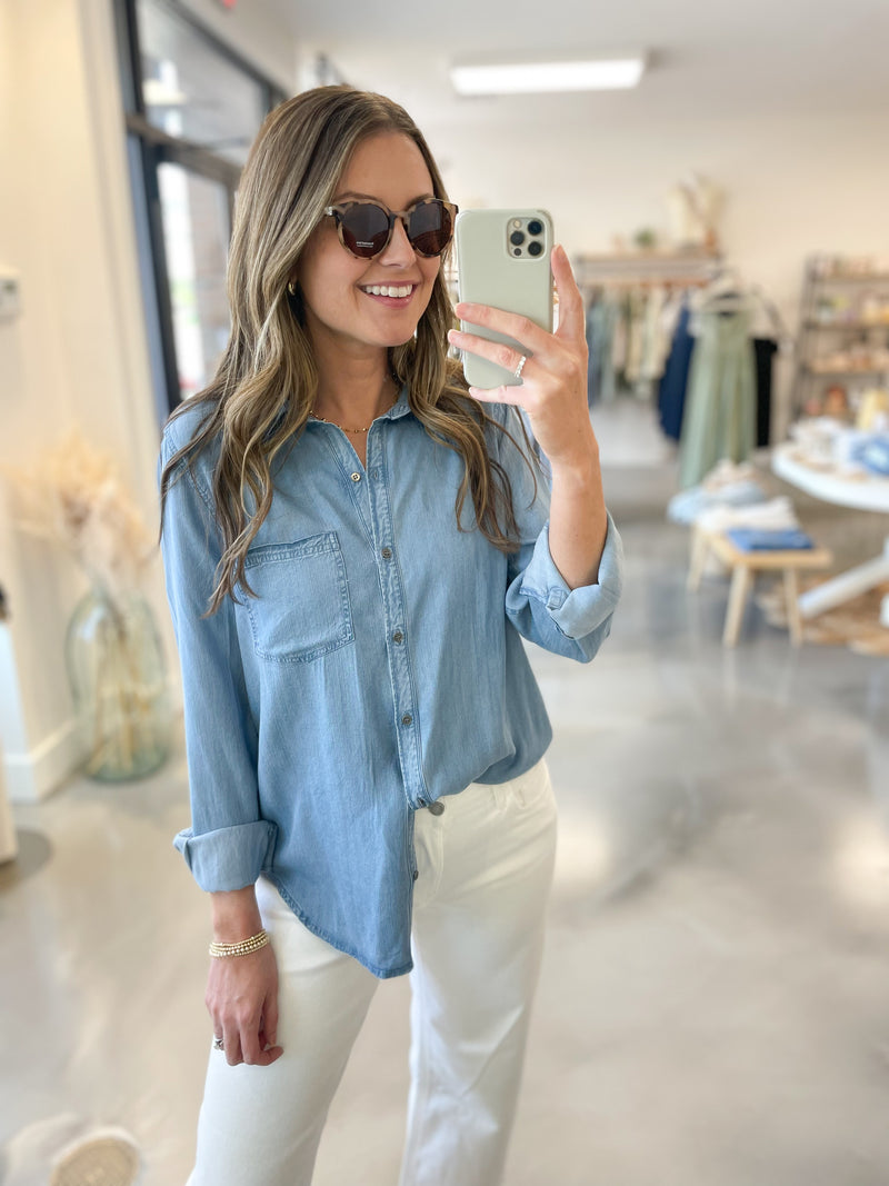Mae Denim Button Down