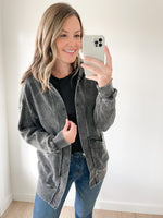 Black Waffle Knit Cardigan