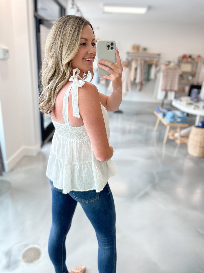 Paris Tie Shoulder Tank