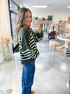 Sydney Striped Sweater in Hunter