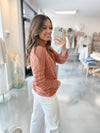 Beachy Stripe Sweater in Terracotta